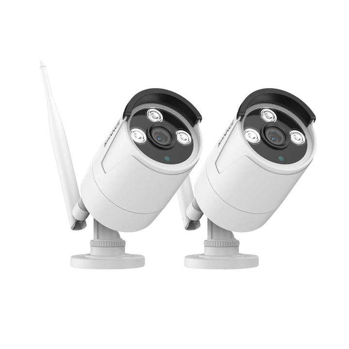 Set 2 camere de supraveghere, 5MP, viziune nocturna pana la 30m, alb