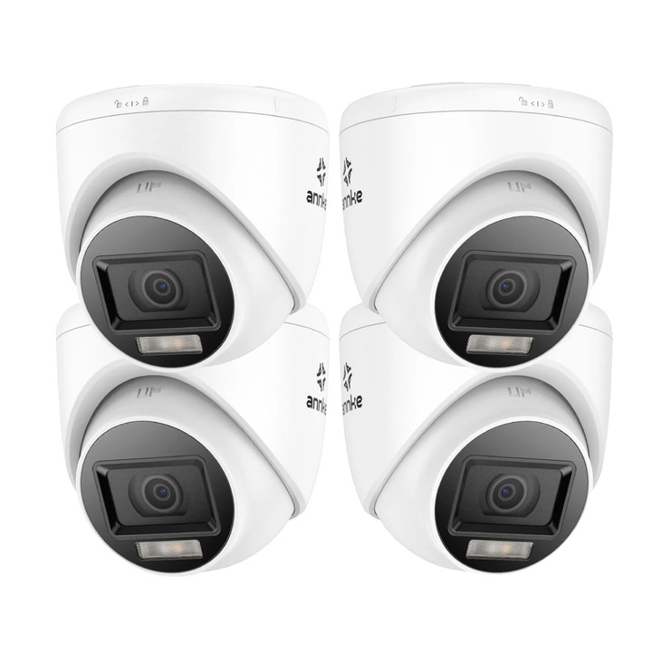 Комплект от 4 камери за видеонаблюдение, 4K, нощно виждане, 84.6x85.02 мм