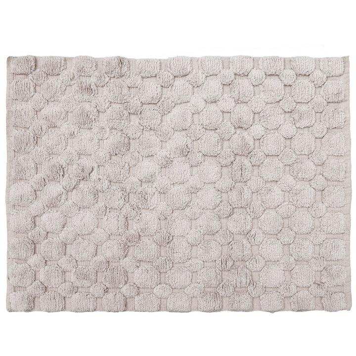 Зимен Декоративен Килим от Памук Бежов-Таупе с Релефен Модел 120x90см