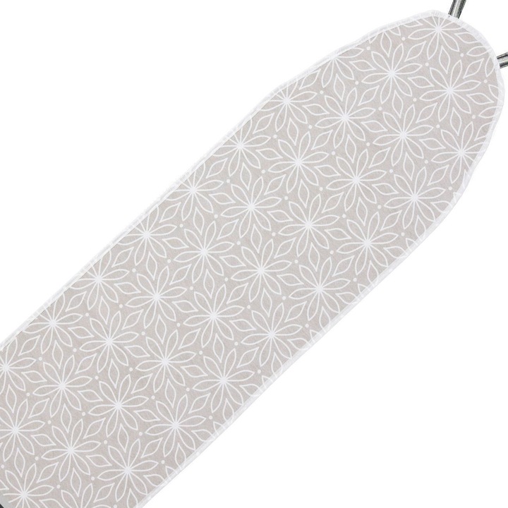 Husa masa de calcat, bumbac gri, flori albe, 130x46cm