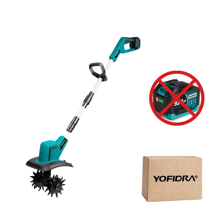 Motocultor, motor fara perii, design ergonomic, fara baterie, 1500W, 21V