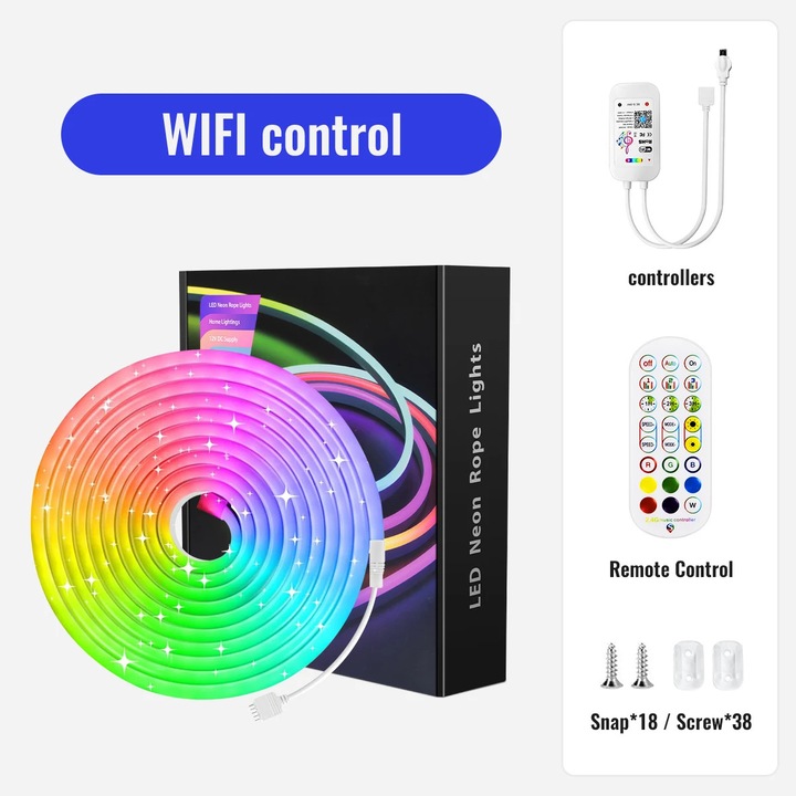 Banda LED Neon, Control WIFI, 10m, Impermeabil