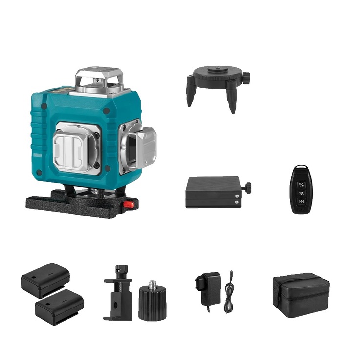 Nivela laser, auto-nivelare, precizie inalta, set 2 baterii