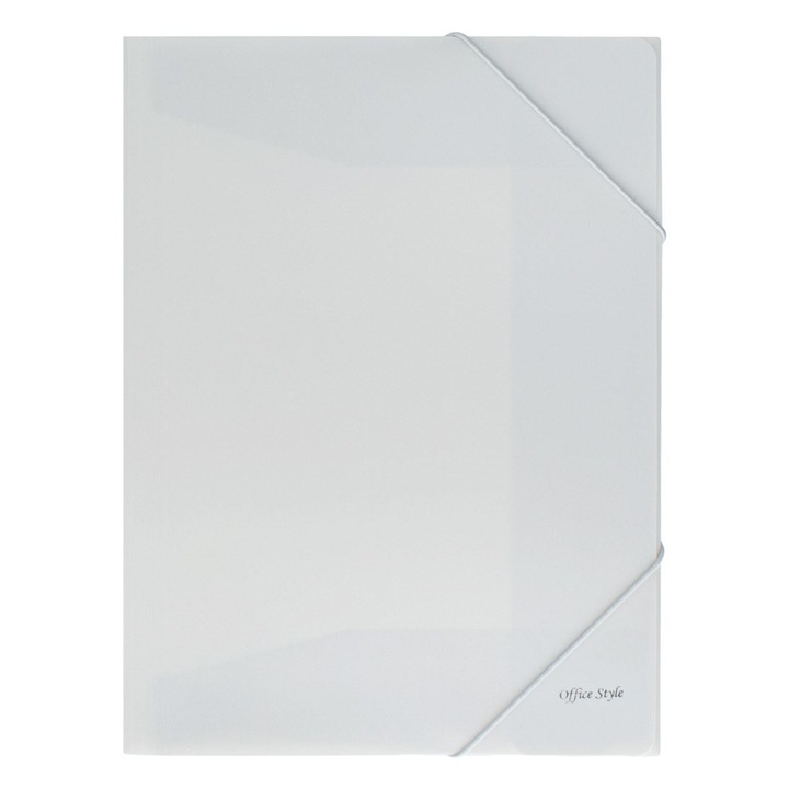 Mapa din plastic soft touch gri cu elastic 25.5x34cm