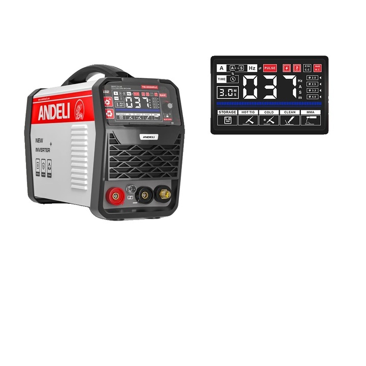 TIG-250MPLC hegesztőgép, IGBT inverter, 200A, 396x142x268mm, 110/220V