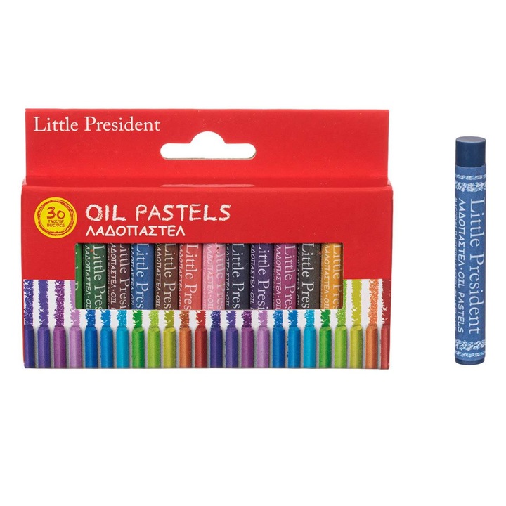 Set Creioane Ulei Pastel, Little President, 30 Bucati, Multicolor, COMSTO IT & E- COMMERCE ®