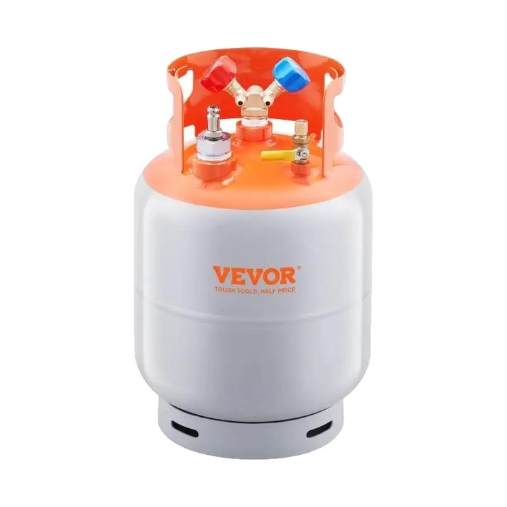 Резервоар за възстановяване на хладилен агент, издръжлива конструкция, универсална съвместимост, поплавков превключвател 30 lbs, VEVOR