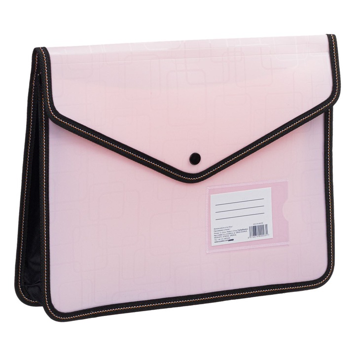 Mapa Documente eMAG, Capsa, Roz Nude cu Margine Neagra, Dimensiuni 33x7x25cm, MYONNA IT & E- COMMERCE ®