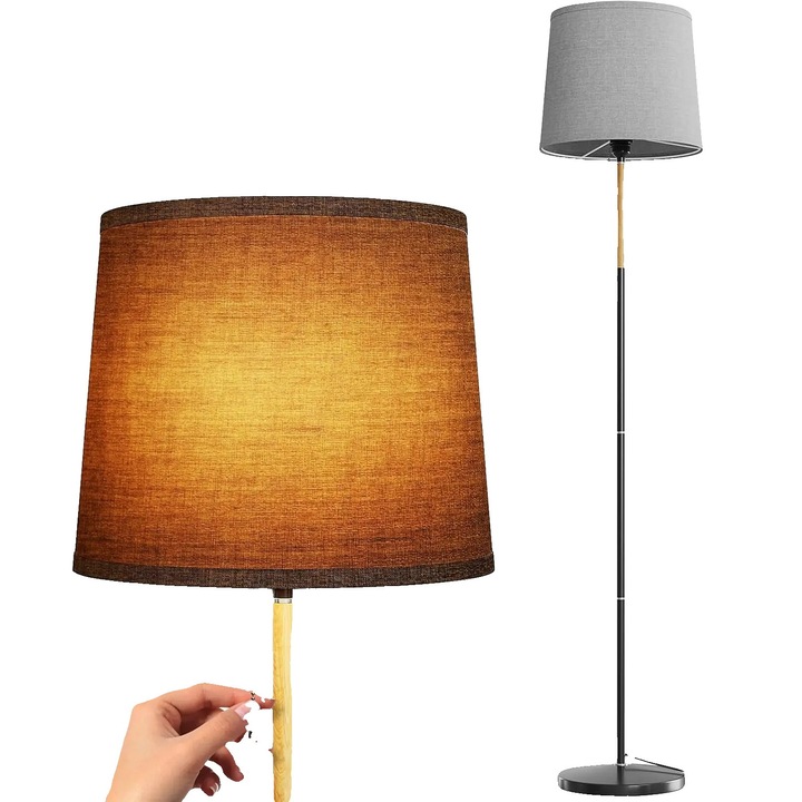 Lampadar, design elegant, iluminare moale, gri, 170cm x 30cm