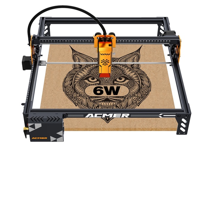 P1 S Pro lézergravírozó, 0,01 mm-es pontosság, 10 000 mm/perc sebesség, 380x370 mm, USB/WiFi csatlakozás