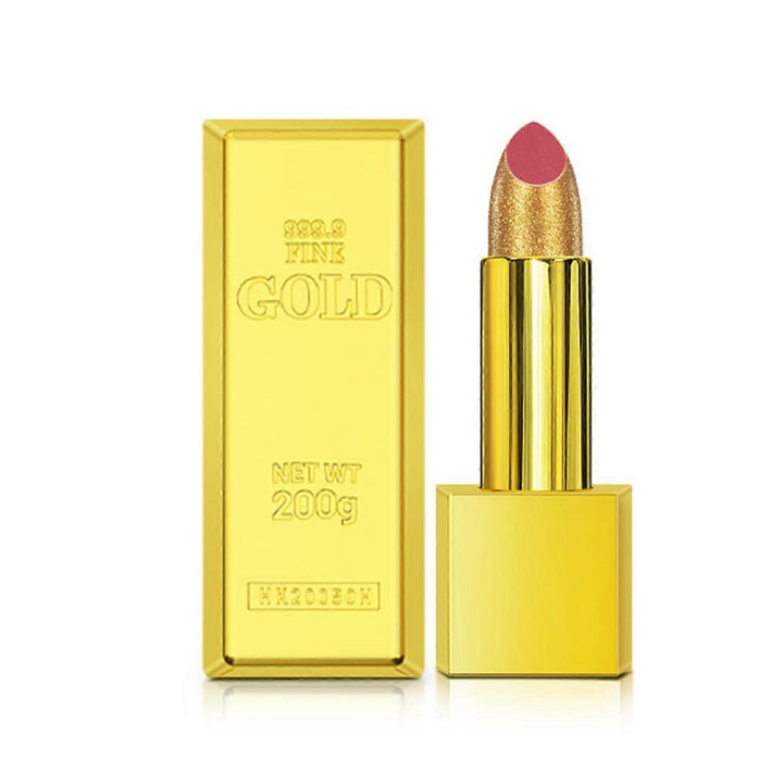 Luciu de buze mat, 3.5g, textura mata galben aurie, rezistent la transfer, dimensiuni 8.2x3.5x2.7cm