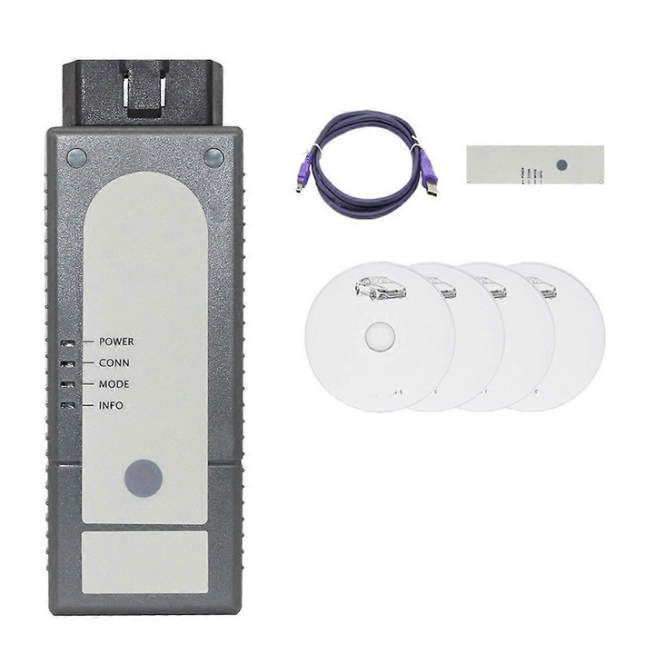 Tester auto 6154, versiunea 1.6.6, cablu USB, CD, plastic