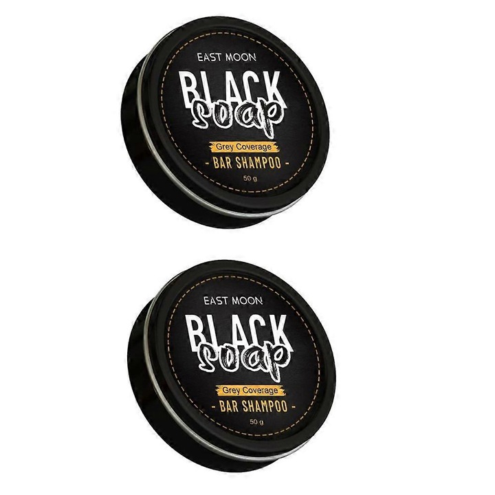 Sapun pentru par negru pentru barbati, 7.2x7.2x2.7cm, hraneste si repara, acopera parul alb, 1 bucata