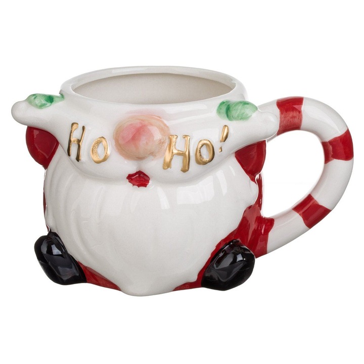 Ceasca de craciun ceramica mos craciun 3d "ho ho ho" 550ml