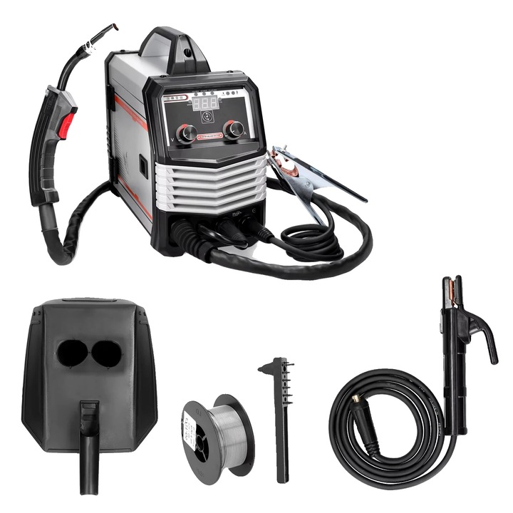 Aparat de sudura, 4 in 1, tehnologie IGBT, alimentare automata cu sarma, dimensiuni compacte
