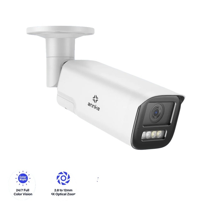 Камера за видеонаблюдение, 8MP, 2.8-12mm варифокален обектив, нощно виждане, водоустойчивост IP67