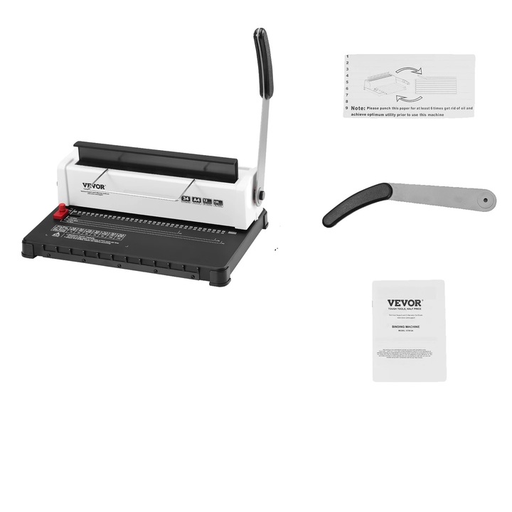 Aparat de indosariat, 34 gauri, capacitate de legare 120 coli, constructie durabila, 15.2x9.7in