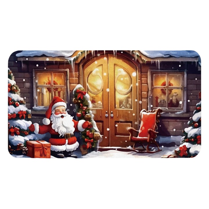 Килимче за баня гумено с изображение на Дядо Коледа 80x45см