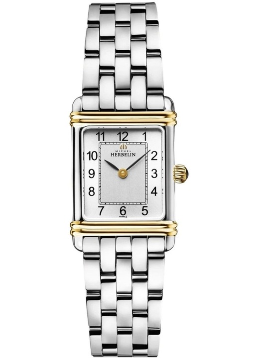 Дамски сребърен кварцов часовник Herbelin, швейцарско производство, Ronda 751