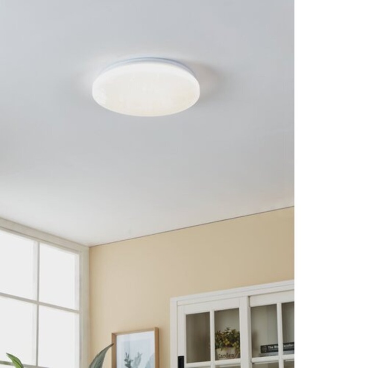LED lámpatest, mennyezeti/fali, kerek, kristály hatású, 18W, természetes fehér, IP44, EGLO, FRANIA-S, 900363
