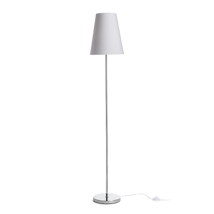 RENDL R14074 NYC/CONNY Стояща лампа с хромирана основа, с текстилен абажур, за LED E27 източник на светлина, 15 W, 230V