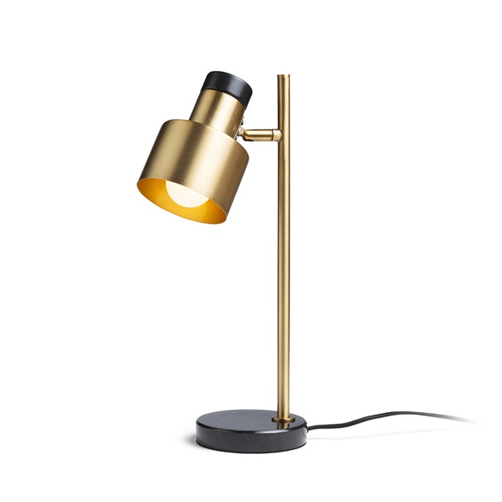 RENDL R14261 DIVINA Sárgaréz Asztali Lámpa Fekete Márvány Utánzatú Díszítőelemekkel E27 Led Fényforráshoz, 5 W, 230V