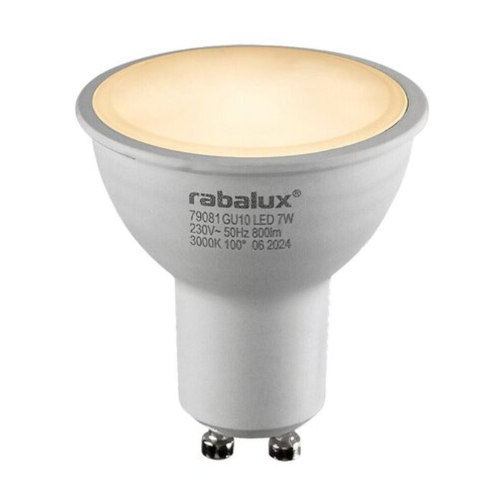 Rábalux, 79081, SMD-LED, LED izzó, fehér, IP20, GU10, 3000K, 7W