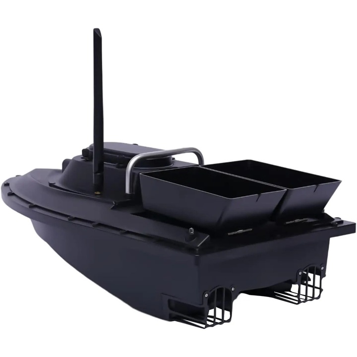 Barca de Hranire Inteligenta RC, Kit Wireless, Capacitate 2kg, cu Ecosonda si GPS, Cruise Control, Telecomanda, pentru Pescuit, Culoare Negru