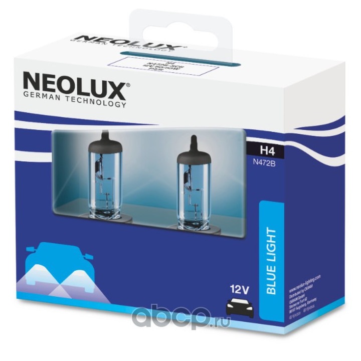 Bec Neolux Blue Light H4 12V 60/55W P43t