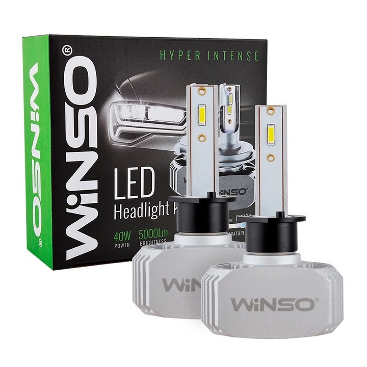 Bec Winso LED H1 12/24V 40W, luminous flux 5000Lm. 6000K
