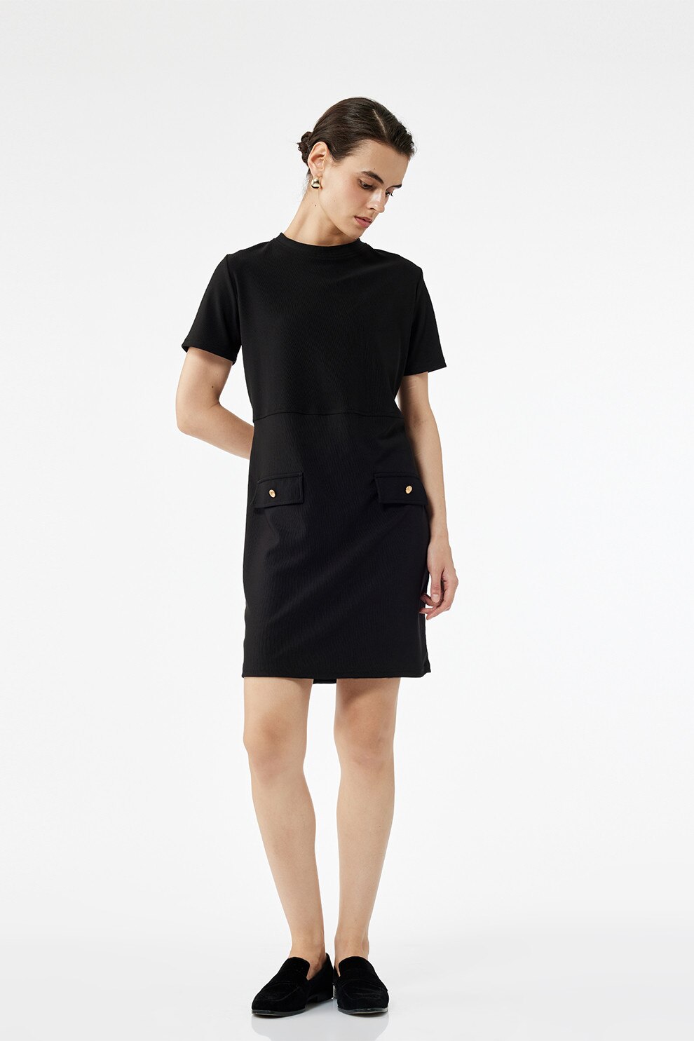 KOTON, Rochie scurta dreapta, Negru, S