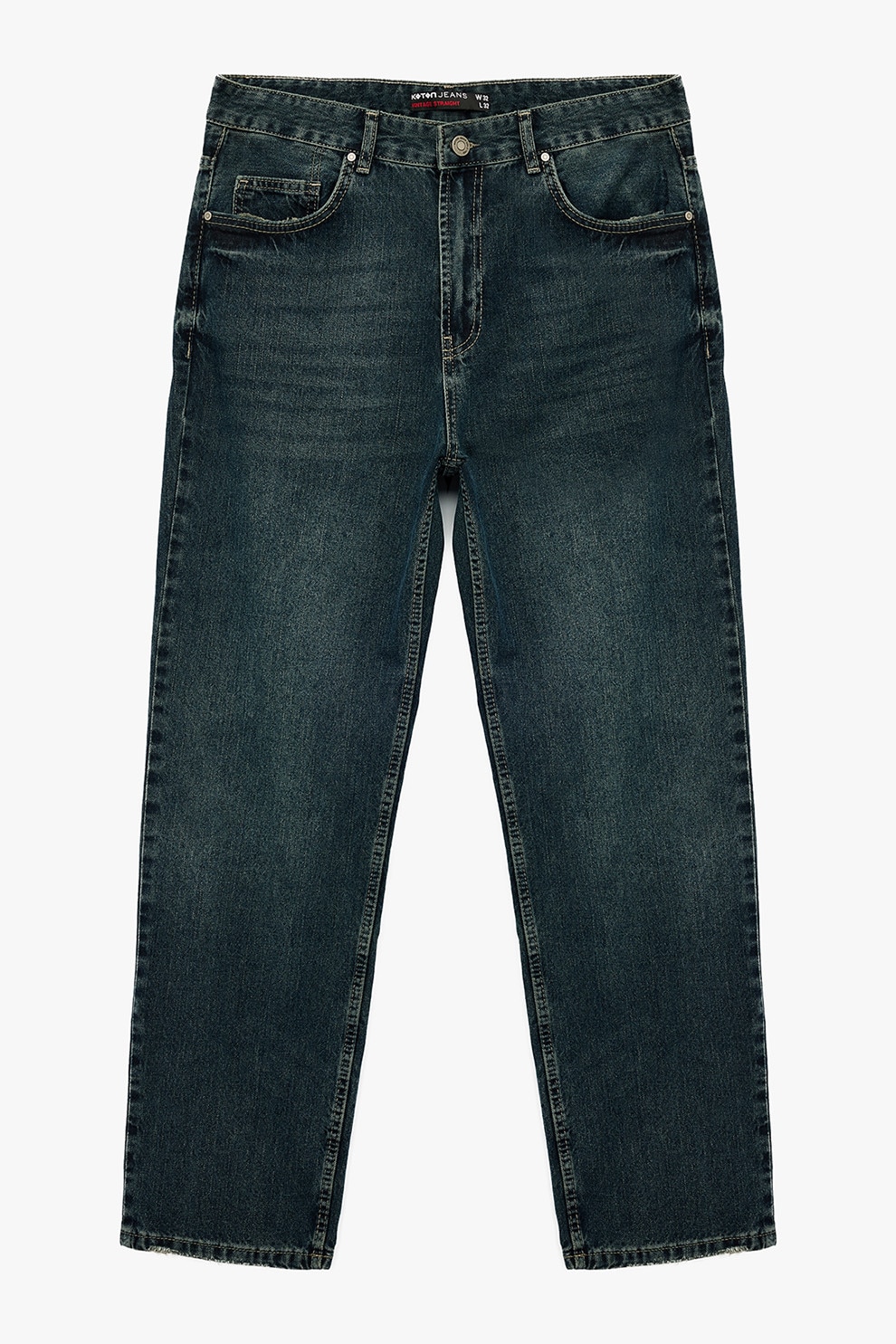 KOTON, Blugi regular fit, Albastru petrol, W31-L30