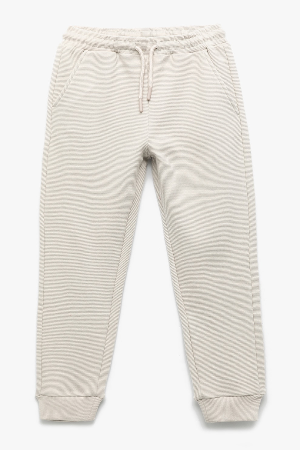 KOTON, Pantaloni de trening striati din amestec de bumbac, Maro nisip, 116-122 CM