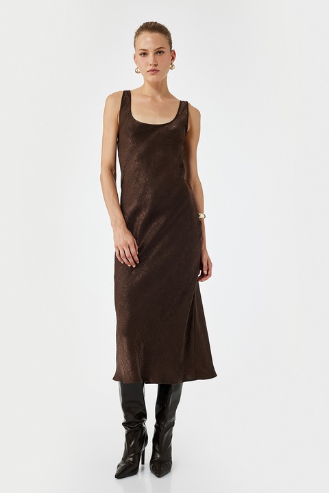 KOTON, Rochie midi fara maneci, Maro inchis