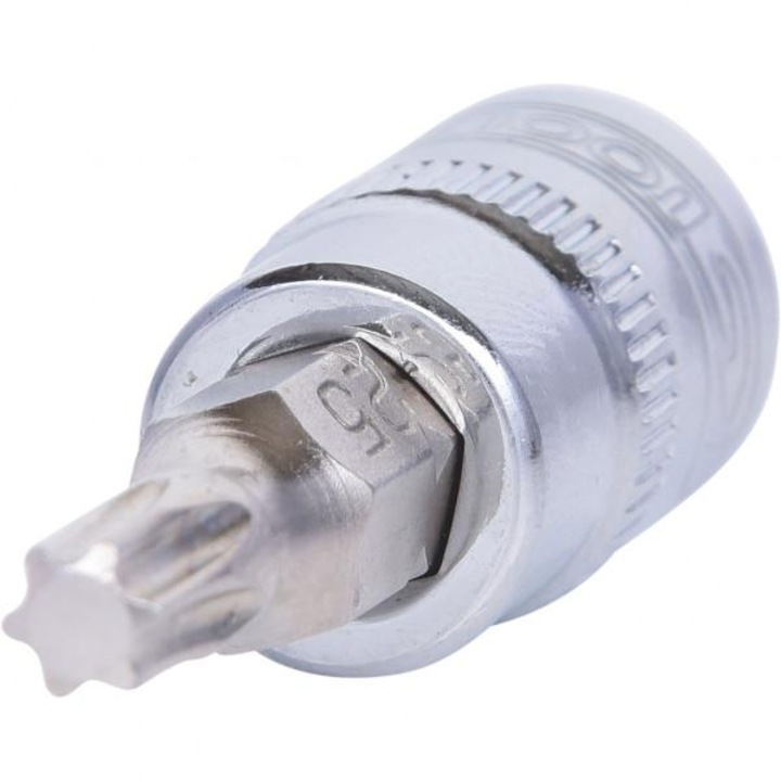 KS TOOLS ChromePlus dugókulcs 918.1482, 1/4 hüvelykes négyszögletes meghajtóval, Torx T25 profillal, 37 mm hosszú, króm-vanádium acél