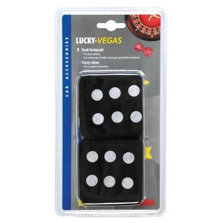 Set de zaruri ornamentale pentru parbriz LAMPA Lucky Vegas LAM37651, cu ventuza de prindere