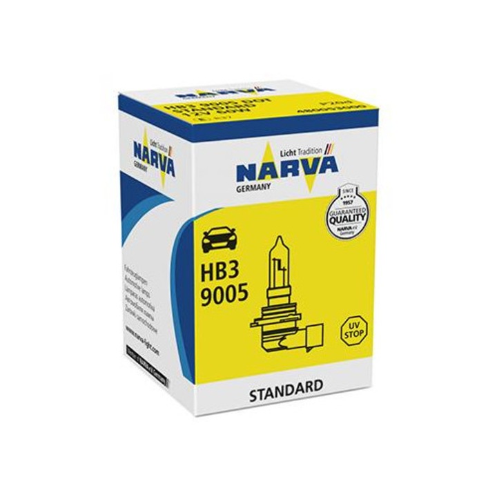Bec far NARVA 48005, model HB3, 12V, 60W, soclu P20D