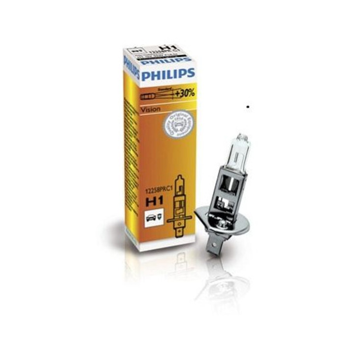 Bec Auto Philips H1 55W 12V Vision, Cutie, Model 12258PRC1