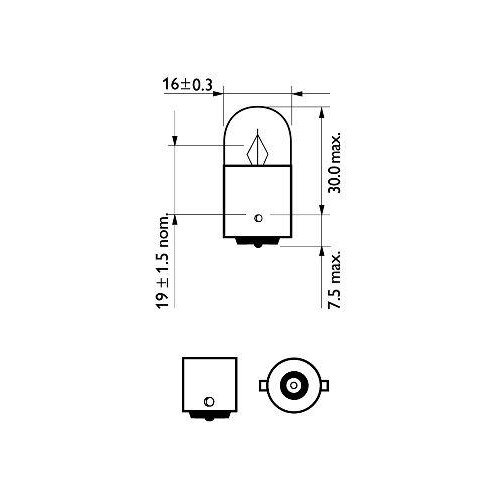 Bec auxiliar auto PHILIPS R5W Ba15S, 12V, Model 12821CP - eMAG.ro