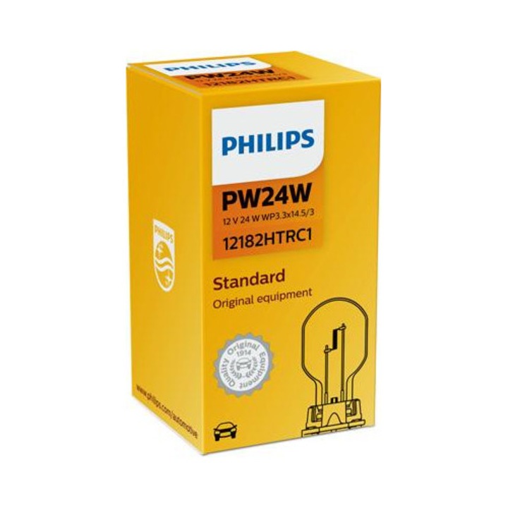 Bec semnalizare auto 12V PW24W HTR Philips Hiper Vision 12182HTRC1