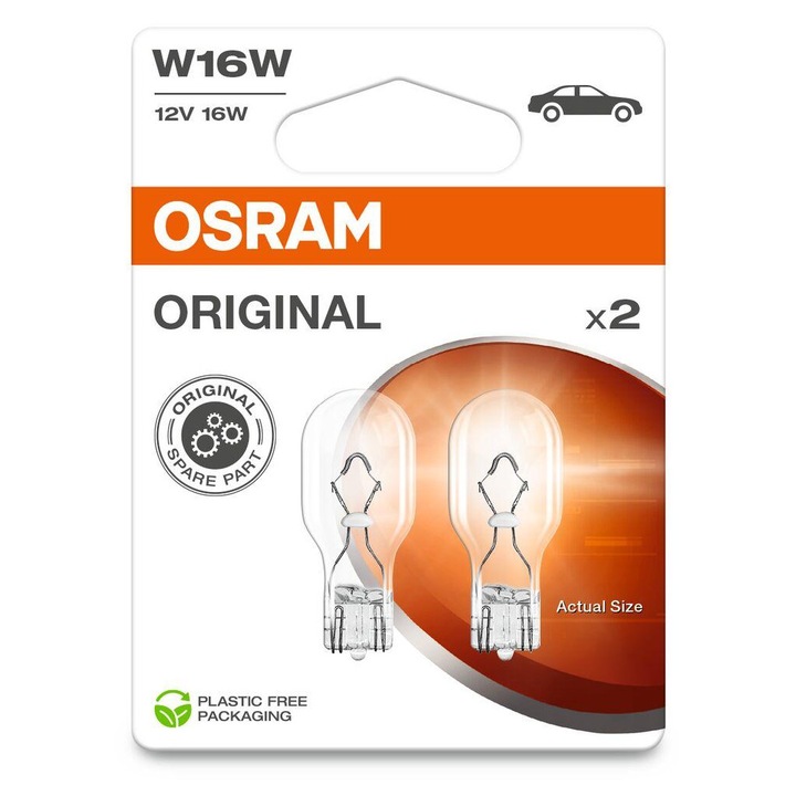 Bec Semnalizator, Osram, 921-2BL, W16W, 12V, 16W, set 2 bucăți