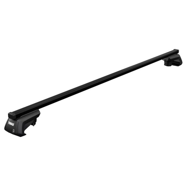 2 darabos THULE SmartRack XT acél keresztrúd szett, 135 cm hosszú, fekete színű, négyzet alakú profil, maximális teherbírás 100 kg