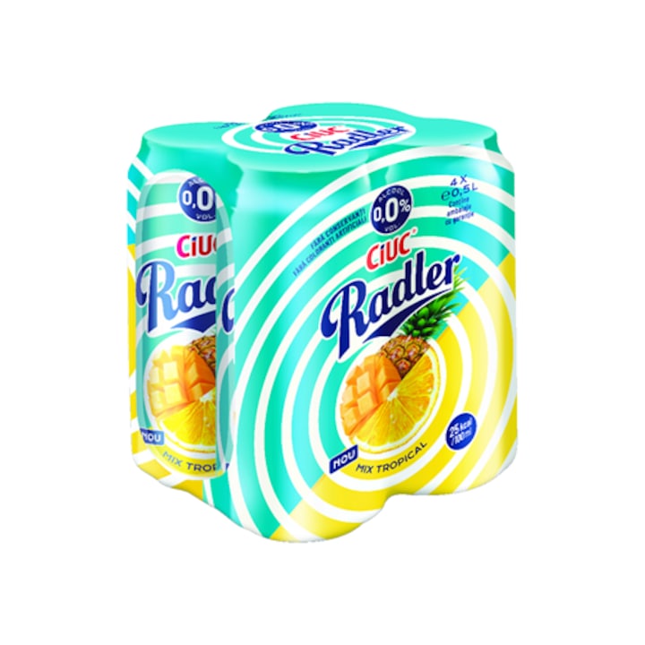 CIUC Radler Mix Tropical Bere Doza 0, 0% SGR 4 x 0, 5 L