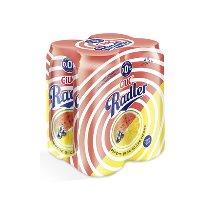 CIUC RADLER Bere la Doza cu Aroma Coacaze Negre SGR 4 x 0, 5 L