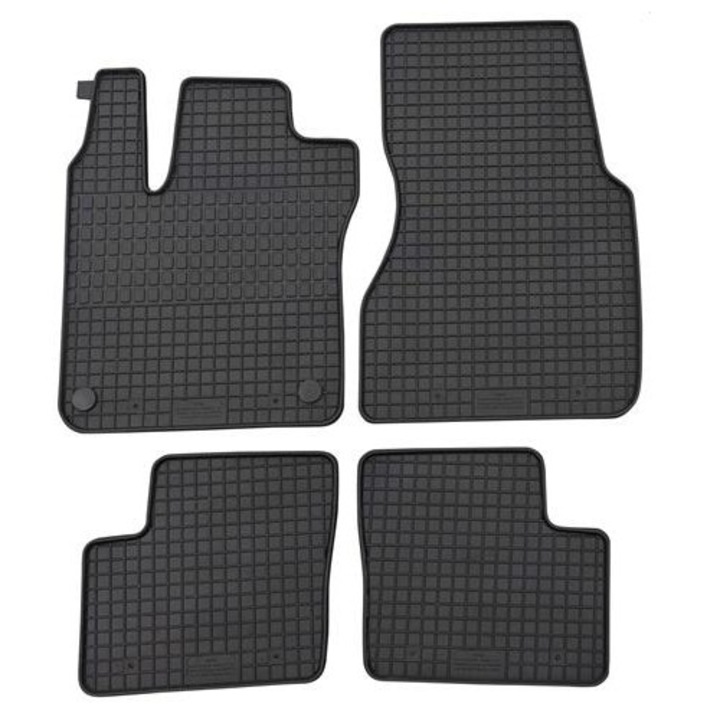 Set 4 covorase auto din cauciuc PETEX 71310PX, culoare neagra, compatibile cu Smart Forfour 453, model din noiembrie 2014 pana in prezent