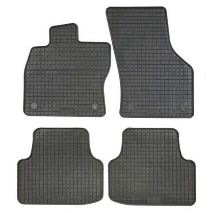 Set 4 covorase auto din cauciuc PETEX, model 80010PX, culoare neagra, compatibile cu Seat Cupra Formentor