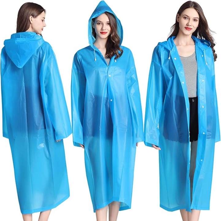 Carajer de ploaie pentru adulti, poncho impermeabil universal pentru barbati si femei, alb, dimensiune universala, reutilizabil