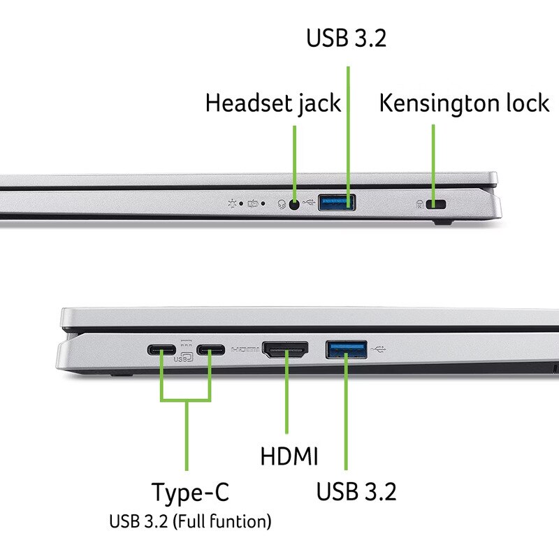Laptop Acer Aspire Go 15 AG15-71P Procesor Intel Core i5-13420H 12M Cache, up to 4.60 GHz 15.6" FHD, 16GB, 1TB SSD, Intel UHD Graphics, Argintiu