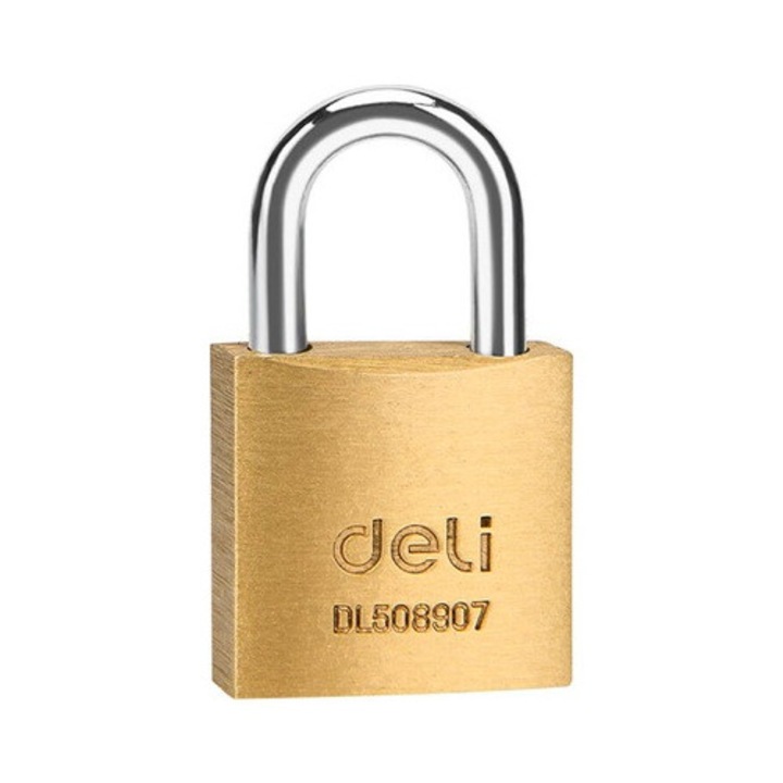 Lacat cu cheie, alama, rezistent la coroziune, 20 mm