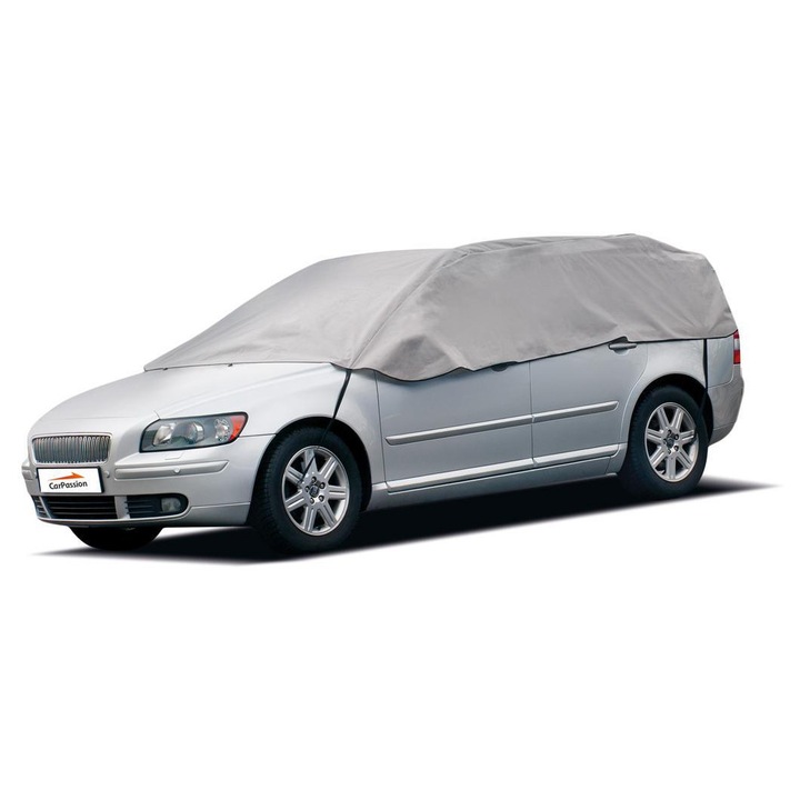 Husa auto semi-prelata CARPASSION 10017M-LCP, pentru masini hatchback, marimea M/L, dimensiuni 275-295 x 116 x 75 cm